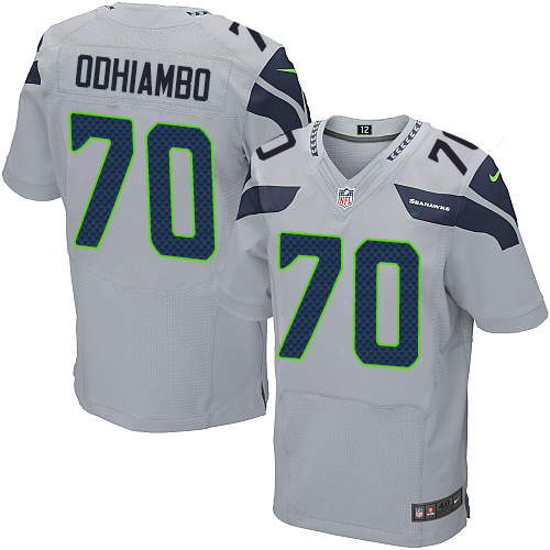 Men's Elite Rees Odhiambo Nike Jersey Grey Alternate - #70 NFL Seattle Seahawks